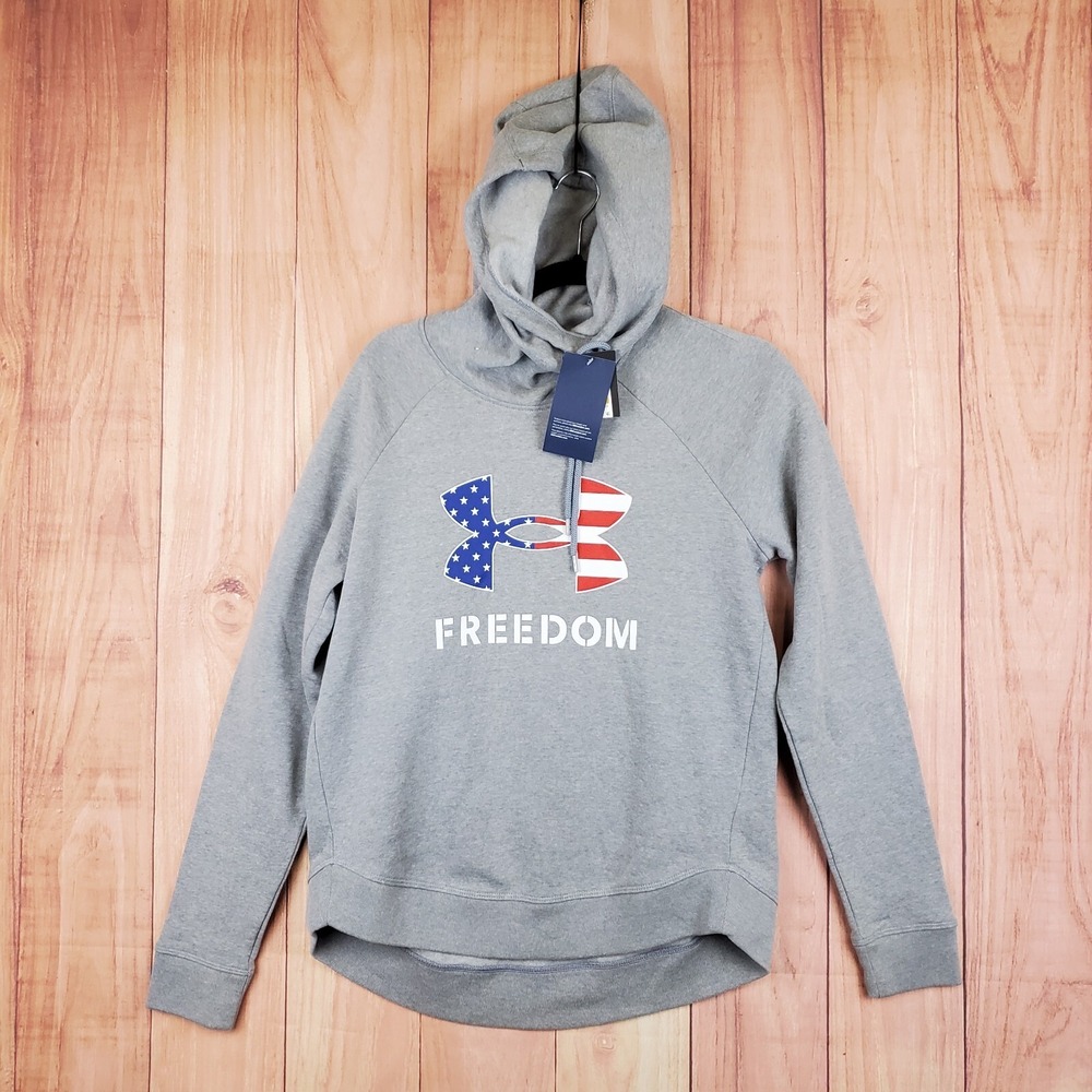 Under Armour Freedom Logo Fav Hoodie Sweatshirt Sz S Ultra-soft Scuba Neck NEW